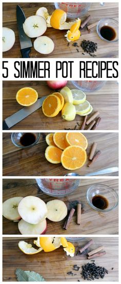 the steps to make an apple cider with orange slices, cinnamons and apples