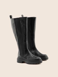 Monza Wide Calf Black Leather Boots | High End | Maguire Shoes Montecatini Terme, Led Fashion, Wide Calf, Wide Boots, Rimini, Designer Boots, Alicante, Black Leather Boots, Say Hi