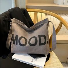 As Seen On Tiktok - Perfect Bag For Everyday Use Spacious Multi-Layer Canvas Shoulder Handbag. Durable, Water-Resistant, And Comfortable For Unisex Commute, Fitness, And Outdoor Activities. In Color Gray With Black Lettering. Shoulder Bag, Crossbody Or Satchel. Trendy Gray Shopping Bag, Trendy Gray Crossbody Shoulder Bag, Trendy Gray Tote Bag, Trendy Large Capacity Gray Shoulder Bag, Trendy Gray Bag For Daily Use, Gray Shoulder Bag For Errands, Trendy Gray Shoulder Bag For Everyday, Trendy Gray Bags For Errands, Trendy Gray Canvas Tote Bag