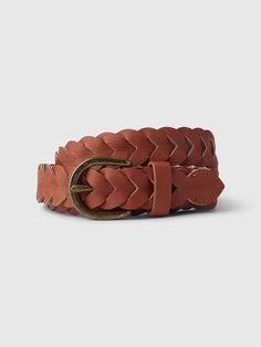 Braided Vegan-Leather Belt | Gap Factory Leather Belt With Buckle Closure For Fall, Trendy Brown Belts With Buckle Closure, Trendy Brown Belt With Buckle Closure, Adjustable Belt With Buckle Closure For Fall, Trendy Adjustable Faux Leather Belt, Adjustable Leather Belt Buckles, Adjustable Leather Belt Buckles With Buckle Closure, Adjustable Brown Faux Leather Belt, Trendy Leather Belt For Fall