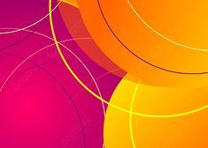 an orange and pink abstract background with curved lines on the bottom right corner, in shades of yellow and magenta