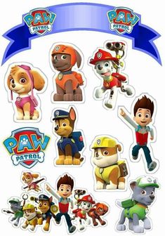 the paw patrol stickers are on display