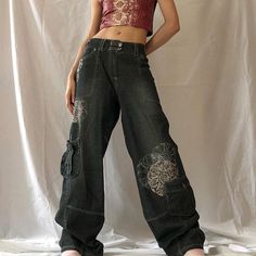 Street Style Vintage, Retro Trousers, Y2k Baggy Jeans, Jeans Grunge, Grunge Jeans, Grunge Baggy, Grunge Fairycore, Oversized Jeans