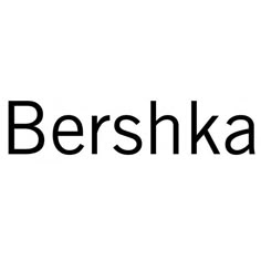 the logo for bershaka is shown in black and white, on a white background