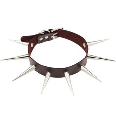 Big Metal Spike Stud Choker Collar PU Leather Gothic Hip-Hop Necklace-Necklaces-Innovato Design-Coffee-Innovato Design Cheap Punk Leather Jewelry, Cheap Leather Punk Jewelry, Spike Choker, Spiked Choker, Emo Accessories, Gothic Choker Necklace, Rock Style Clothing, Gothic Chokers, Metal Spikes