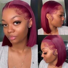 Color Rubio, Bob Lace Front Wigs, Red Wigs, Human Virgin Hair, Straight Lace Front Wigs, Short Bob Wigs, Lace Hair, Lace Closure Wig, Human Hair Lace Wigs