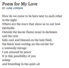 poem for my love by june jordan