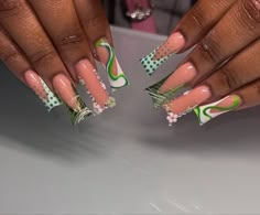 Pop Off Method Nails, Long Ombré Nails, Nails With Nail Art, Ombré Nails, Baddie Nails