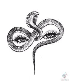 a drawing of a snake with long eyelashes