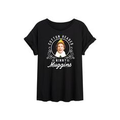 a women's black t - shirt with an image of the queen