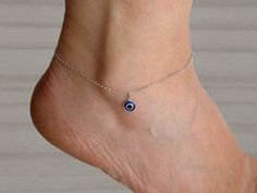 Sterling silver evil eye anklet bracelet. All components are 925 sterling silver. Available sizes:   8.30" + 2" extension chain (21 cm + 5 cm) 8.70" + 2" extension chain (22 cm + 5 cm) 9.10" + 2" extension chain (23 cm + 5 cm) Shipping: By Postal Service (no tracking). If you need tracking please choose another shipping option when you order it. You can see other models  https://www.etsy.com/es/shop/Malukart Sterling Silver Anklets For Summer Gifting, Sterling Silver Anklets For Summer, Sterling Silver Chain Anklet For Gift, Sterling Silver Anklet With Silver Chain For Gift, Sterling Silver Anklets With Silver Chain As Gift, Summer Jewelry Gift With Silver Chain, Evil Eye Anklet, Silver Anklet, Sterling Silver Anklet