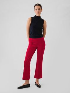 High Rise Ponte Crop Kick Pants Petite Pants For Women, Red Jeans Outfit, Red Pants Outfit, Pant Outfits, Professional Clothing, Red Jeans, Gender Equality, Support People, Red Pants