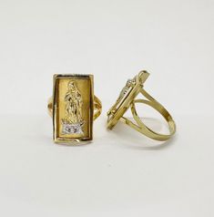 10k & 14k Solid Gold Virgin Mary Virgen Maria Lady Guadalupe Square Rectangular Ring for Men Women - Unique Religious Jewelry Gift The divine beauty of our 10k/14k Solid Gold Virgin Mary Ring, featuring the iconic Virgen Maria and Lady Guadalupe. This exquisite square ring combines classic religious symbolism with modern design, perfect for both men and women. Crafted from high-quality solid gold, it serves as a timeless reminder of faith and protection. Ideal for personal use or as a thoughtful Gold Our Lady Of Guadalupe Ring For Anniversary, Gold Nugget Ring, Rectangular Ring, Lady Guadalupe, Gold Toe Rings, Divine Beauty, Square Ring, Golden Ring, Square Rings