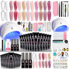 PRICES MAY VARY. 【AII IN ONE - Poly Gel Nail Kit】 12 colors poly extension gel nail kit included 12*15ml poly nail gel, 48W LED nail lamp and a complete set of nail art tools. This full complete poly nail gel kit is perfect for nail lovers, nail technician or nail beginners to build strong, flexible, feather-light nail extension. 【Fast Extension & Easy to Use】Using Clara Colors polygel nail kit can finish your extension nails quickly and easily. Say goodbye to your short and weak nails. The poly Polygel Nails Try Free, Gel Nails Kits At Home, Gel Polish Kit Amazon, Polygel Kit With Lamp, Nails Gel Kit, Polygel No Forms, Amazon Nails Kit, Polygel Nails Without Uv Light, Poly Gel Nails For Kids