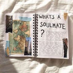 an open book with words and pictures on it that says what's a soulmate?