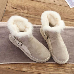 Comfortable Womens Boots, Ankle Snow Boots, Boots Flat, Boot Types, Unique Boutique, Rabbit Fur, Beige Brown, Suede Shoes, Haiti