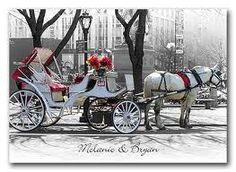 a horse drawn carriage with flowers in the back