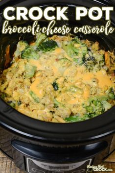 crock pot broccoli cheese casserole in the crock pot