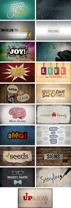 many different types of logos are shown in this image, including one that has been made into