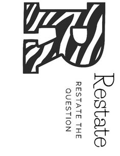 the logo for restate estate, which has zebra stripes on it and is black and white