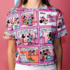 Minnie Mouse Comic AOP T-Shirt - Cakeworthy Minnie Mouse And Mickey Mouse, Comic Shirt, Disney Apparel, Disney Photo Ideas, Real Moms, Fashion Family, Barbie Diy, Disney Shows, Disney Lover