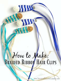 Diy Barrette Holder, Braids With Ribbon, Wine Bag Pattern, Smashed Peas, Diy Hair Clips, Braided Ribbon