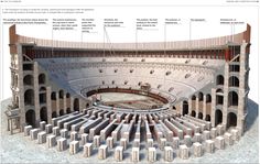 an architectural rendering of the interior of a roman amphit