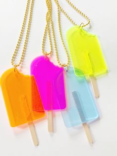 Popsicle Necklace. Kids Jewelry. Kids Necklace. Stocking Kid Jewelry, Jewelry Making Business, Cute Valentines Day Gifts, Buying Gold, Jewelry Summer, Popsicle Stick, Kids Necklace, Popsicle Sticks, Jewelry Card