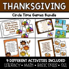 thanksgiving time games bundle for kids to practice their math skills and help them learn how to use