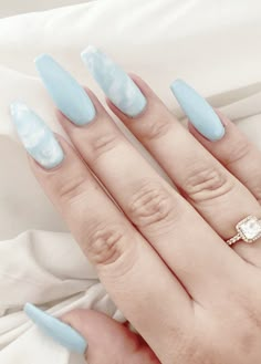 Nail Acrylic Designs, Marble Acrylic Nails, Marble Nail, Nail Acrylic, Blue Acrylic Nails, Simple Acrylic Nails, Fall Acrylic Nails, Cute Acrylic Nail Designs, Blue Nail