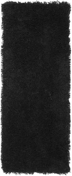 black shaggy rug on white background with no one in the photo or description to describe