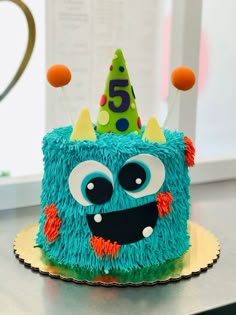 a birthday cake that looks like a monster