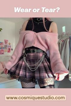 Model @mirukurum Pastel Goth Pink Mini Skirt, Pastel Goth Fitted Skirt, Pastel Goth Outfits, Pastel Goth Fashion, Trendy Skirts, Kawaii Fashion Outfits, Alt Fashion, Swaggy Outfits, E Girl