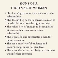 the signs of a high value woman