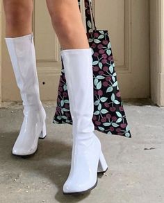 white boots fashion women Power Puff, Fit Inspo