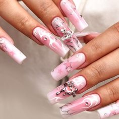 FREE SHIPPING ON ORDERS $9.95+ Buy 3 Get 1 More Free CODE: 4YOU Buy 5 Get 5 More Free CODE: 5FREE Long Square Nails, Y2k Nails, Metallic Nails, Nail Buffer, Girls Nails, Metal Heart, False Nail, Artificial Nails, Square Nails