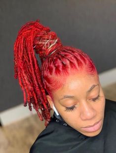 Color Locs, Loc Updos, Loc Colors, Women Locs, Colored Locs, Colored Dreads, Redhead Hairstyles, Dreadlocks Styles