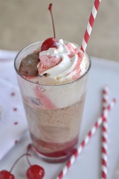 Chocolate Cherry Ice Cream, Cherry Recipe, Cherry And Chocolate, Grenadine Syrup, Chocolate Lemon, Ice Cream Drinks