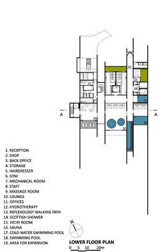 the floor plan for an apartment building with two floors and three levels, including a second level