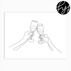 two hands toasting with wine glasses on top of each other