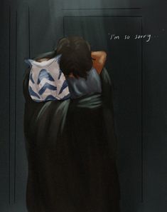 a painting of a person with their back to the camera, leaning against a wall