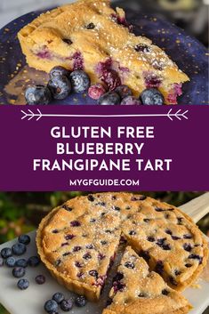 gluten free blueberry franigiane tart with text overlay