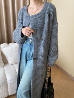 Similar products:    Gray Knitted Cardigan Coat  Material: 45.2% polyester + 21.4% acrylic + 17.6% nylon + 10.6% viscose + 4.1% wool + 1.1% spandex  Size: Free Size Color: Gray  Season: Spring, Autumn, Winter   Occasion: Leisure, Outdoor, Daily, Vacation Casual Long Wool Sweater, Cozy Ribbed Winter Outerwear, Gray Knitted Outerwear For Fall, Gray Knit Sweater Coat For Fall, Gray Knit Outerwear For Winter, Gray Cable Knit Sweater Coat For Fall, Gray Soft Knit Outerwear For Winter, Gray Knit Sweater Coat For Cold Weather, Winter Knit Sweater Coat For Work