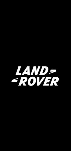 the logo for land rover is shown on a black background with white letters that read land rover