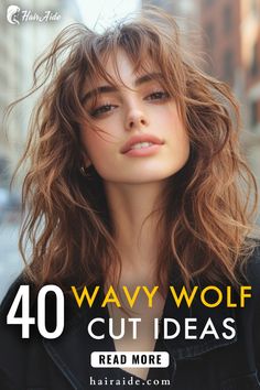 Upgrade your look with these 40 wavy wolf cut ideas! Perfect for adding dimension and volume, these cuts bring out the best in your natural waves. Wolf Cut Women, Grow Out