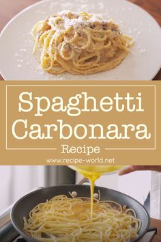 Spaghetti Carbonara Recipe Super Yummy Pasta, Spaghetti Meals, Homemade Pasta Dishes, Comfort Pasta Dishes, Recipes Healthy Vegetarian, Spaghetti Carbonara Recipe