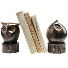 Wide-Eyed Owl Bookends (Pair)-Decor | Iron Accents Unique Bookends, Owl Bookends, Owl Home Decor, Owl Books, Decorative Bookends, Hoot Owl, Owl Decor, Owl Lovers, Formal Living