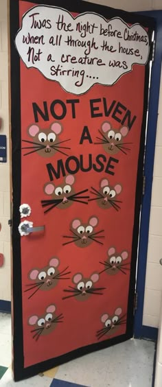 a door decorated to look like mice with the caption not even a mouse