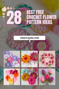 the best free crochet flower pattern ideas for beginners to use in crafts