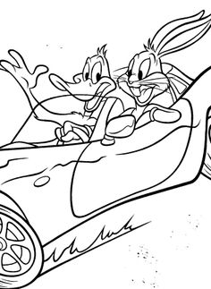 a cartoon car with goofy and pluto driving in it